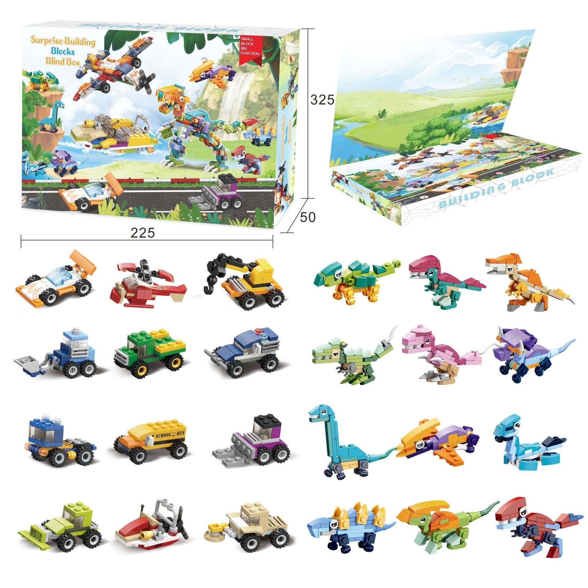 Train Station DIY Assembly Building Blocks Blind Box Hole Music