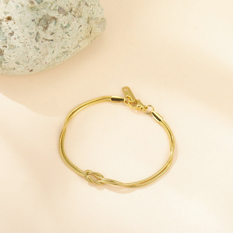 Minimalist snake bones bracelet for women