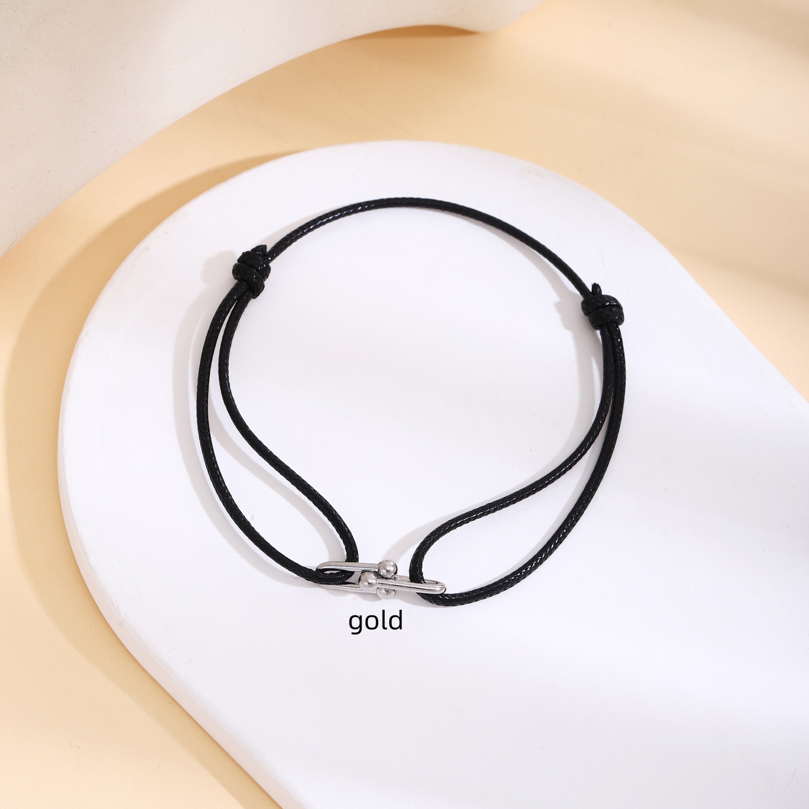 Fashion Stainless Steel Vachette Clasp Hand-woven Simple Couple Bracelet