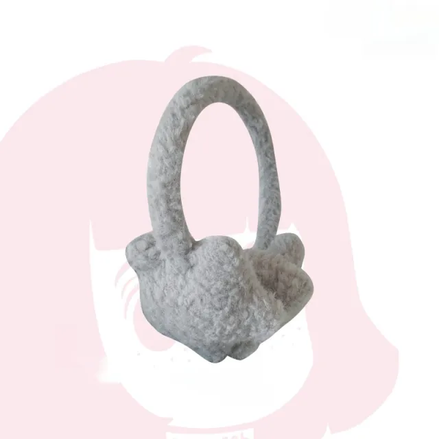 Cute XINGX Winter Student Riding Warm Earmuffs Gray - Shop at LoveMi