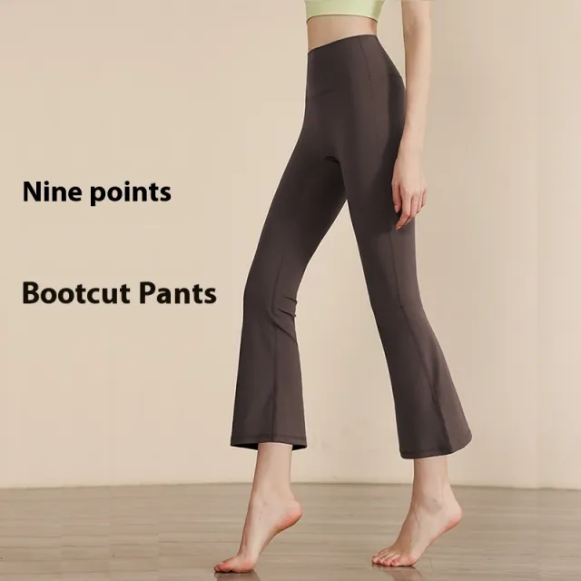 Wide Leg Yoga Pants Women's High Waist Stretch Fitness Brown - Shop at LoveMi