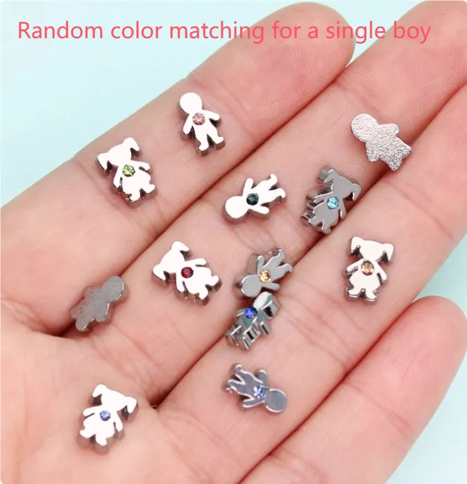 Ins Style Small Pendant Loving Heart Zircon Glass Box Necklace - Random Colour Single Boy