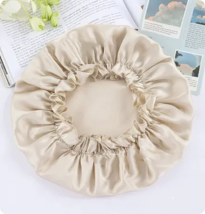 Silk Sleeping Cap And Mulberry Silk Hair Care Cap - Golden Gray