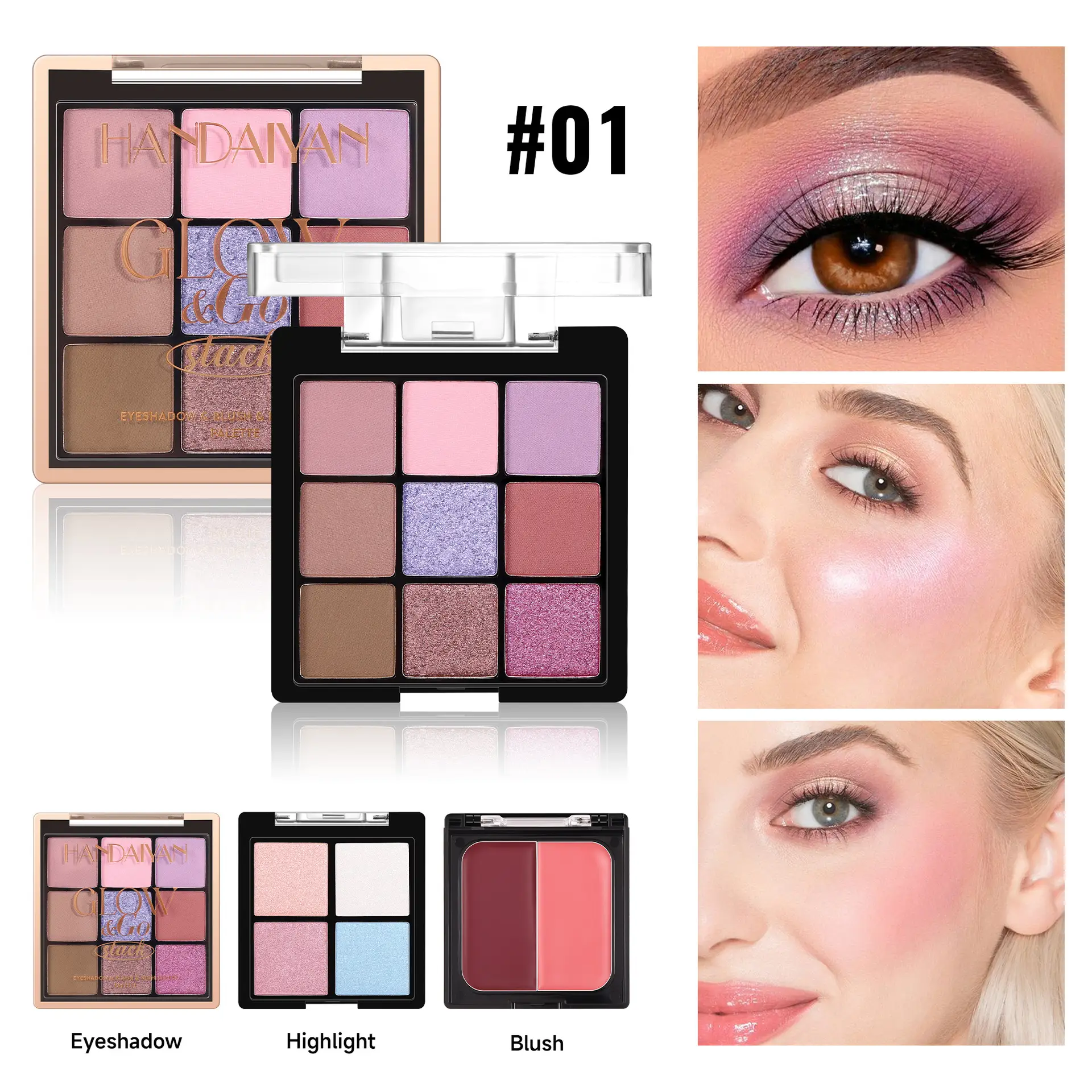 Eye Shadow Blush Highlight Three-in-one Comprehensive Plate
