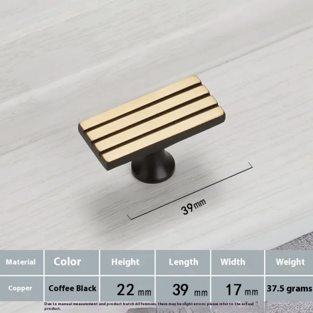 Furniture Wardrobe Drawer Cabinet Brass Handle Single Hole Coffee Black - Shop at LoveMi