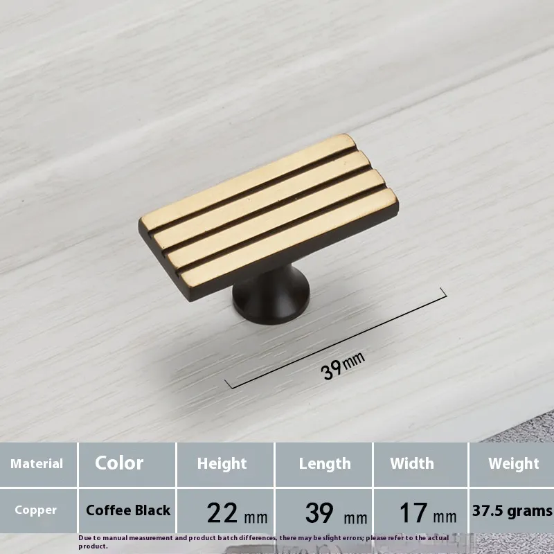 Furniture Wardrobe Drawer Cabinet Brass Handle - Single Hole Coffee Black