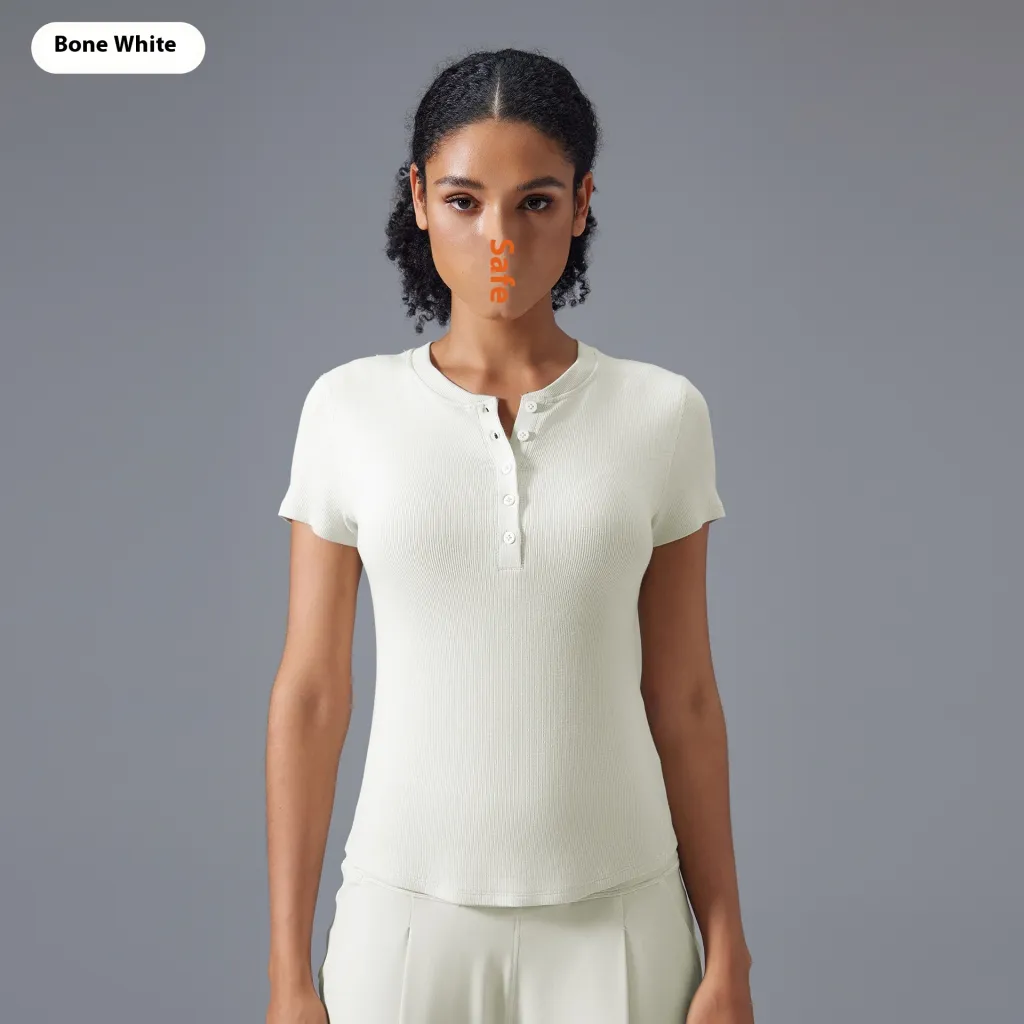 Leisure Wild Running Sports Nude Feel Slim Fit Yoga T-shirt - White