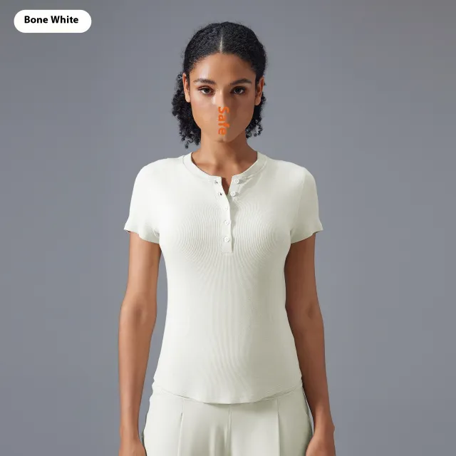 Leisure Wild Running Sports Nude Feel Slim Fit Yoga T shirt White - Shop at LoveMi