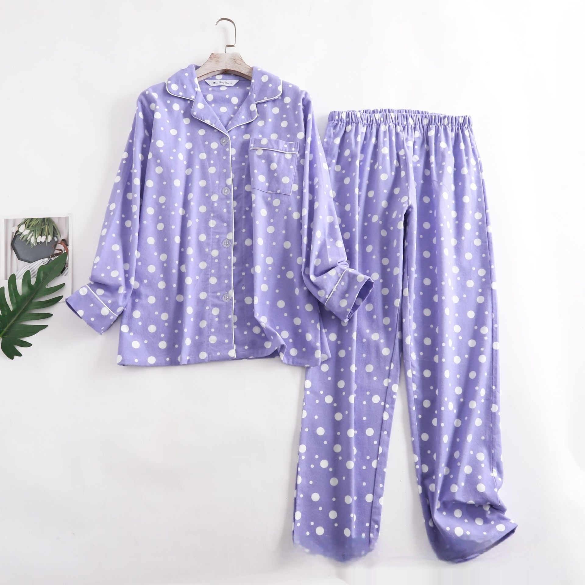 Women's Pajamas Simple Spring, Autumn And Winter Long Sleeves Trousers Suit