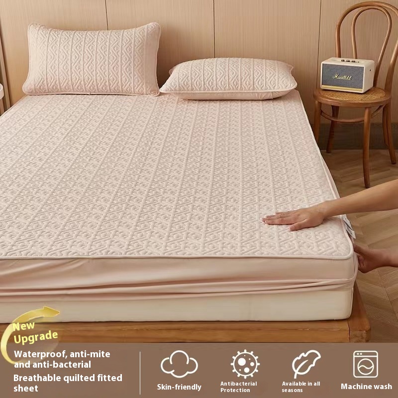 Quilted Fitted Sheet Single-piece Antibacterial Fiber Thickening