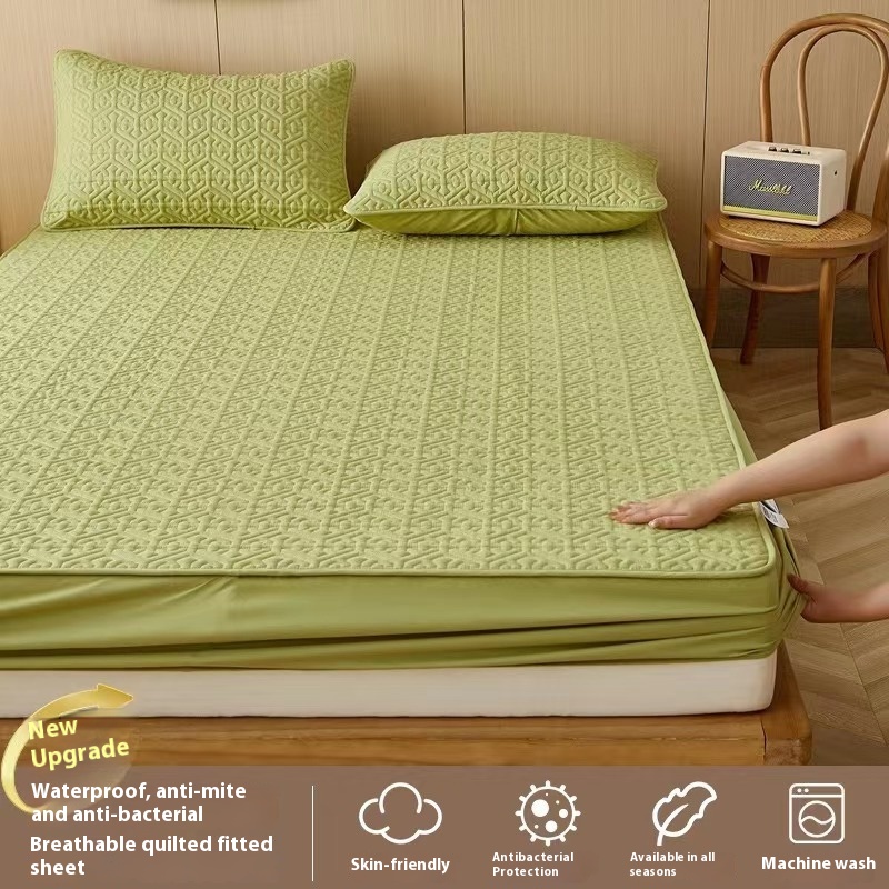 Quilted Fitted Sheet Single-piece Antibacterial Fiber Thickening
