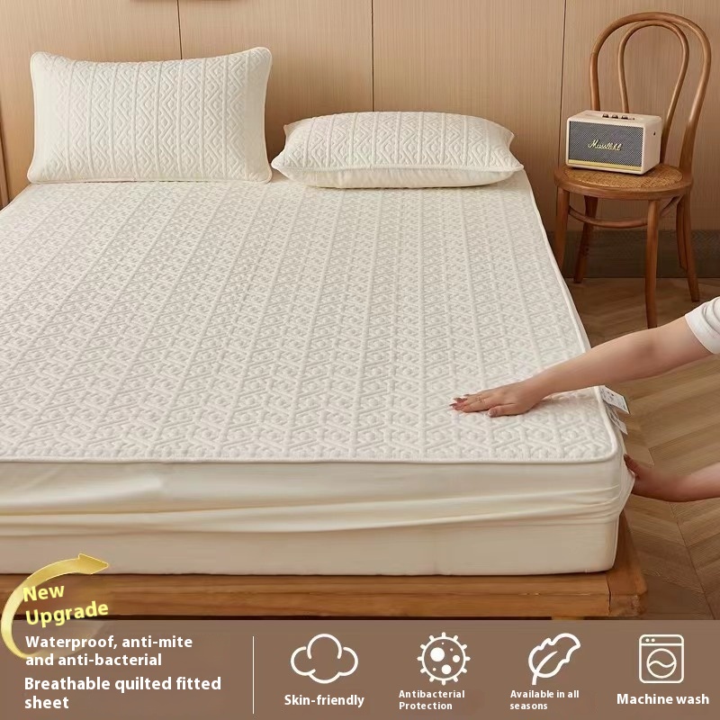 Quilted Fitted Sheet Single-piece Antibacterial Fiber Thickening