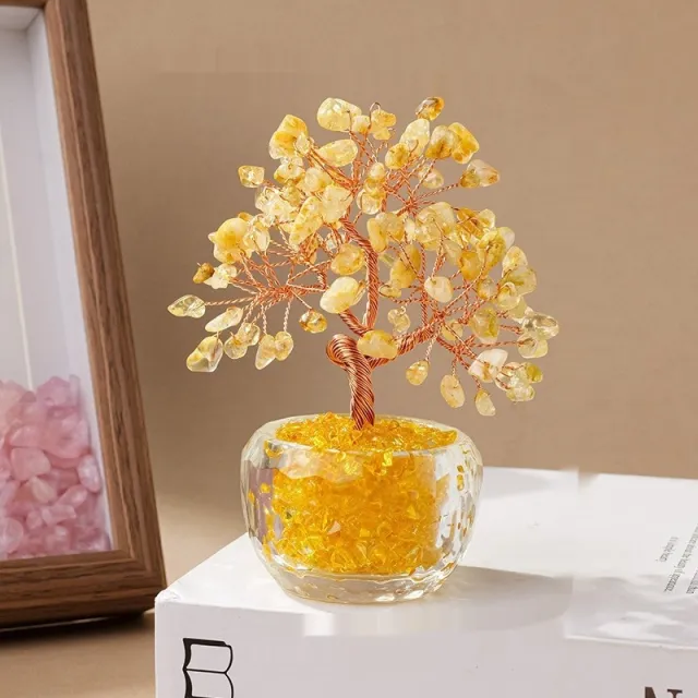Crystal Gravel Lucky Tree Alloy Coin Citrine Cash Cow - Shop at LoveMi