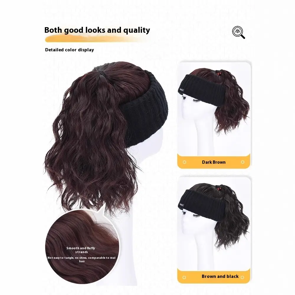 Wig Hat Integrated Women's Fashion Autumn And Winter Hair Band