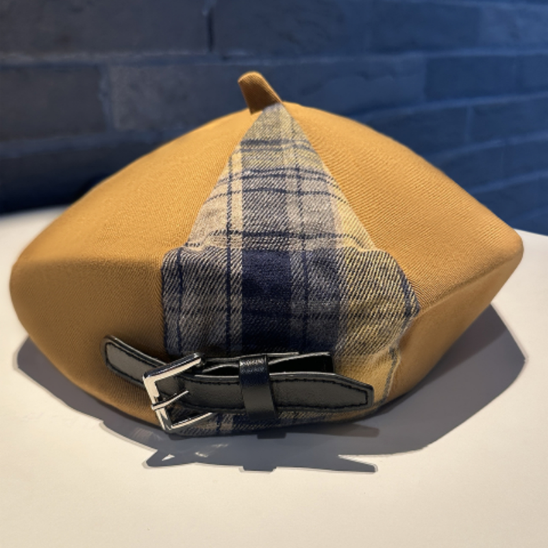 A Pearl Plush Military Cap With British Style Design