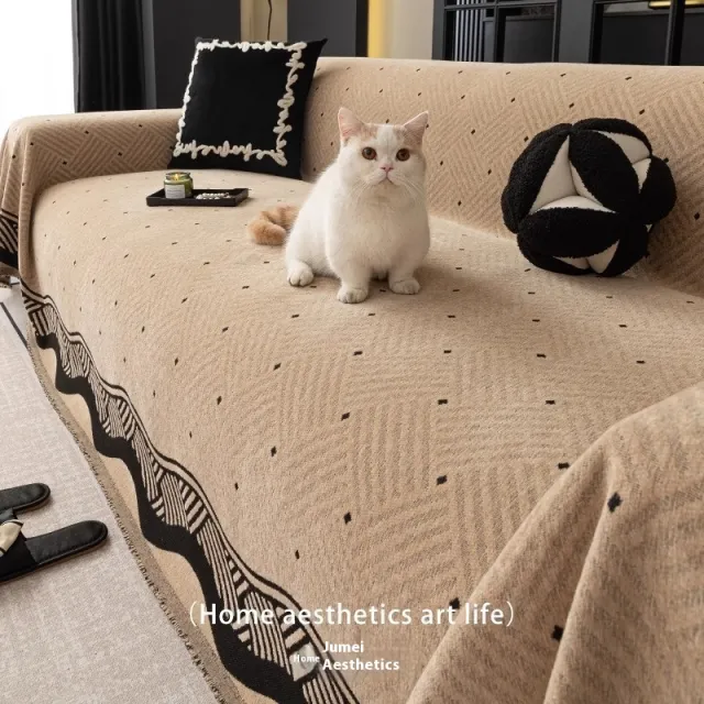 Universal Non slip Universal Cover Cover Straight Row Sofa Cushion Blanket Khaki - Shop at LoveMi