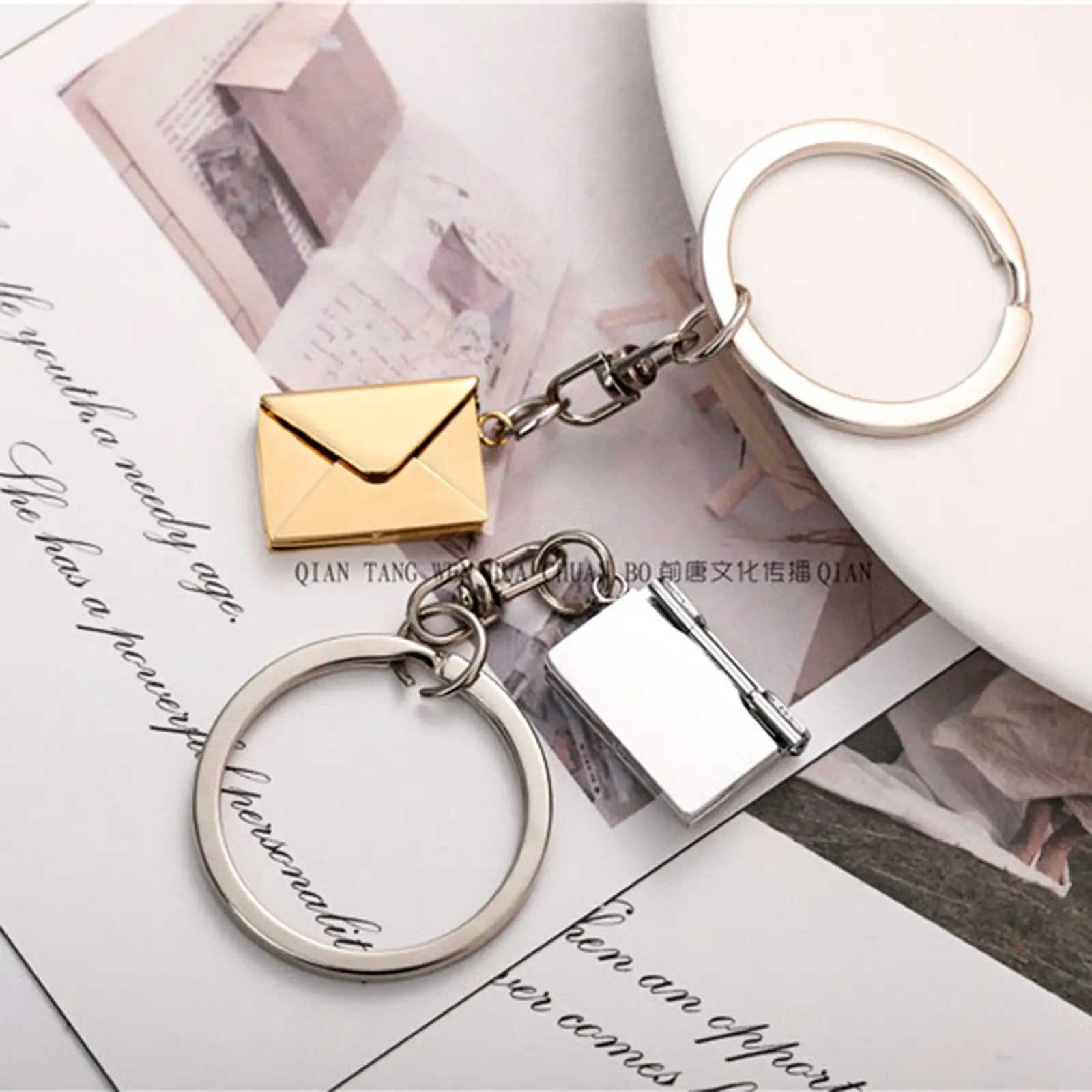 Stainless Steel Keychain With Engraved Card Inside