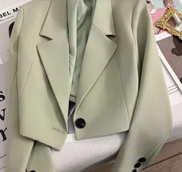 Versatile Fashion Slimming Student Fashion Suit Jacket Emerald Green - Shop at LoveMi