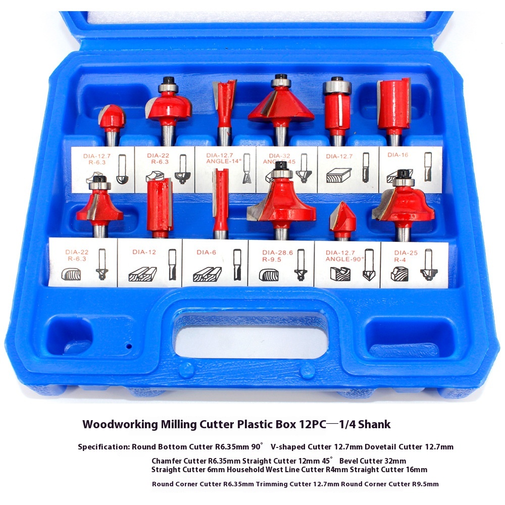 15-piece Milling Cutter Suit Trimmer Engraving Machine Alloy Cutter Head