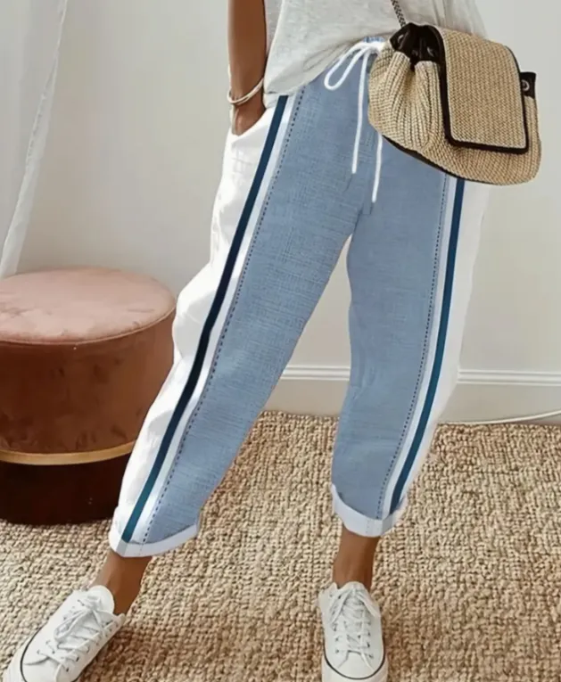 Women's Denim Pocket Elasticated Slacks Picture Color M - Shop at LoveMi
