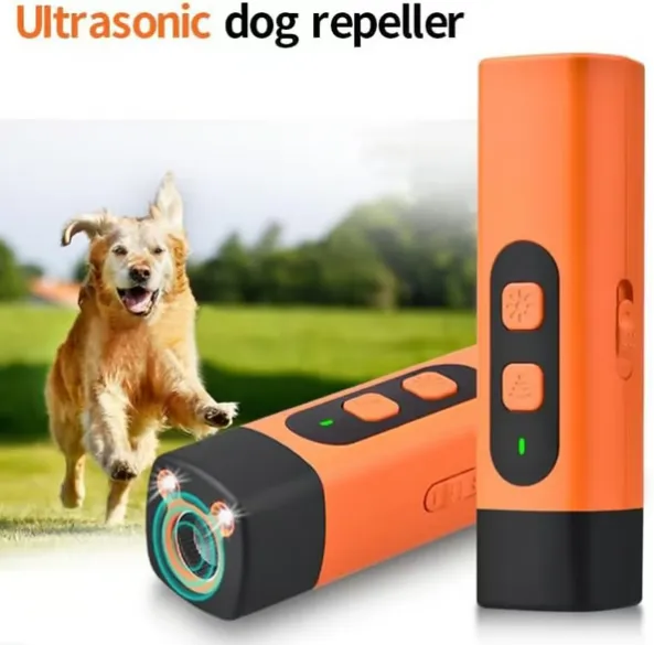 Pet Dog Repeller Ultrasonic Dog Training Device Rechargeable Anti Dog Bark Deterrent Device With LED Flashlight Pets Supplies