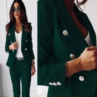 Pure Color All matching Suit Independent Fashion Casual Pocket Dark Green - Shop at LoveMi