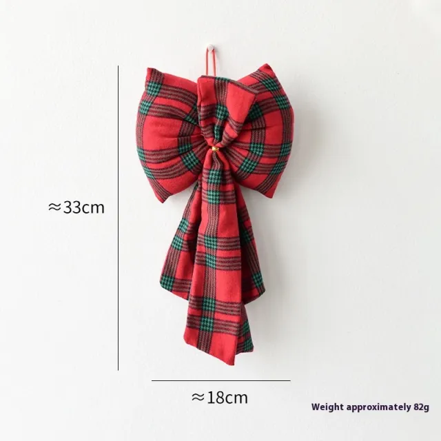 Christmas Hanging Decoration Handmade Diy Three dimensional Bow Arrangement Small Size Plaid Bow - Shop at LoveMi