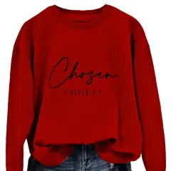 Fashion Trendy Sweater Plus Size Women's Clothing - Bright Red Black Font - View 1