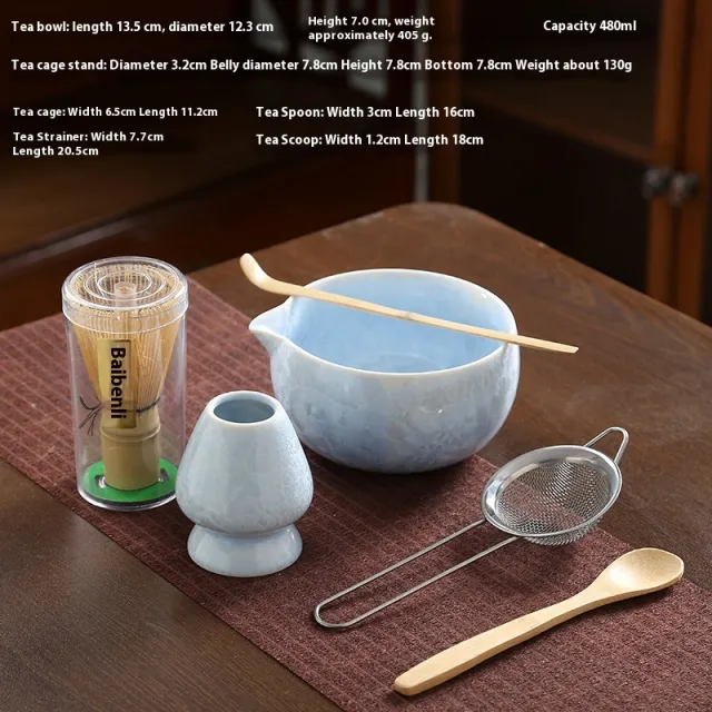 Crystal Glaze Matcha Japanese Style Kung Fu Tea Set Accessories Sky Blue - Shop at LoveMi