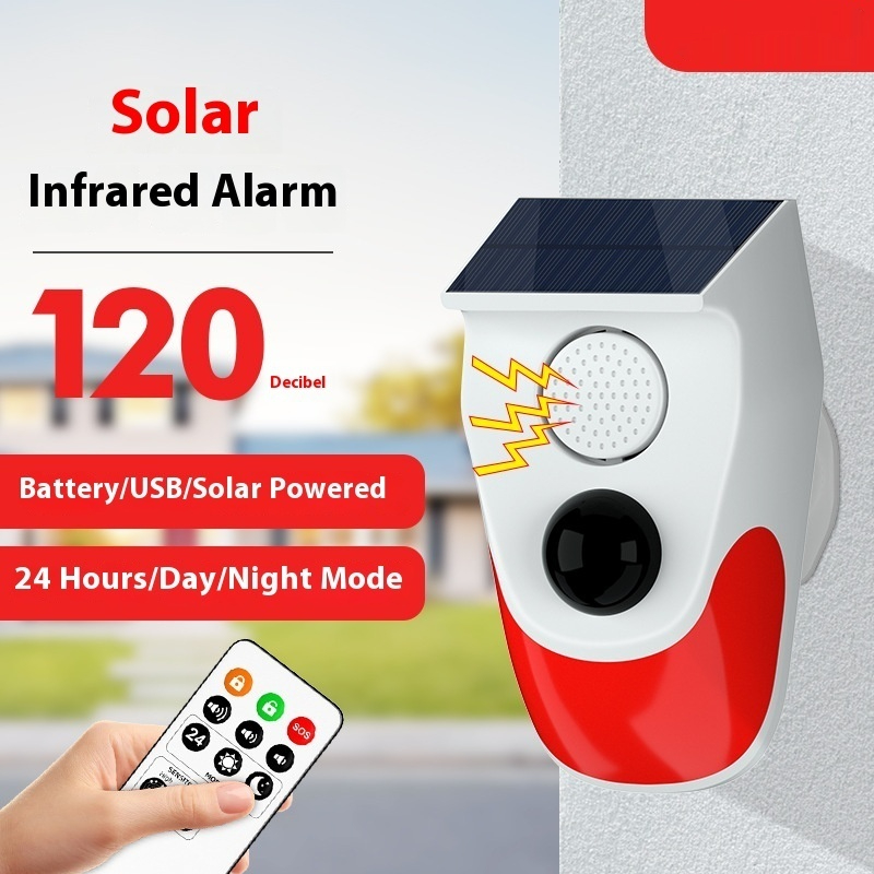 Solar Infrared Alarm Animal Drive Warning Indicator
