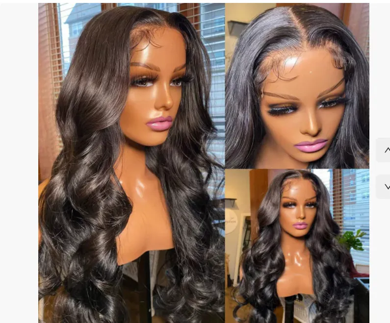 Black Medium Large Wave Full-head Wig - Utton Mesh Lace Mesh 34Inch