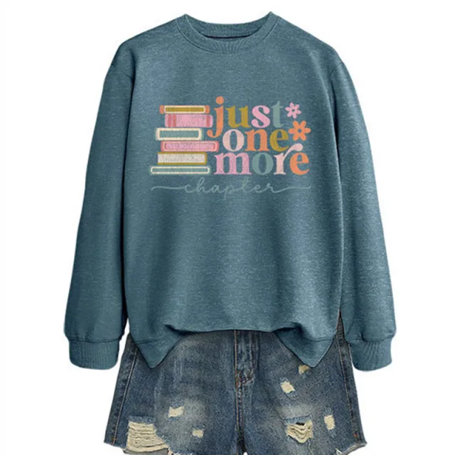Women's Solid Color Loose Pullover Blue - Shop at LoveMi