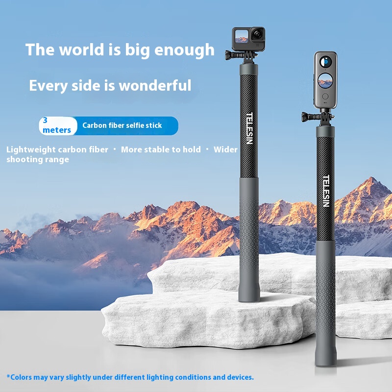 3 M Carbon Fiber Super Long Invisible Selfie Stick