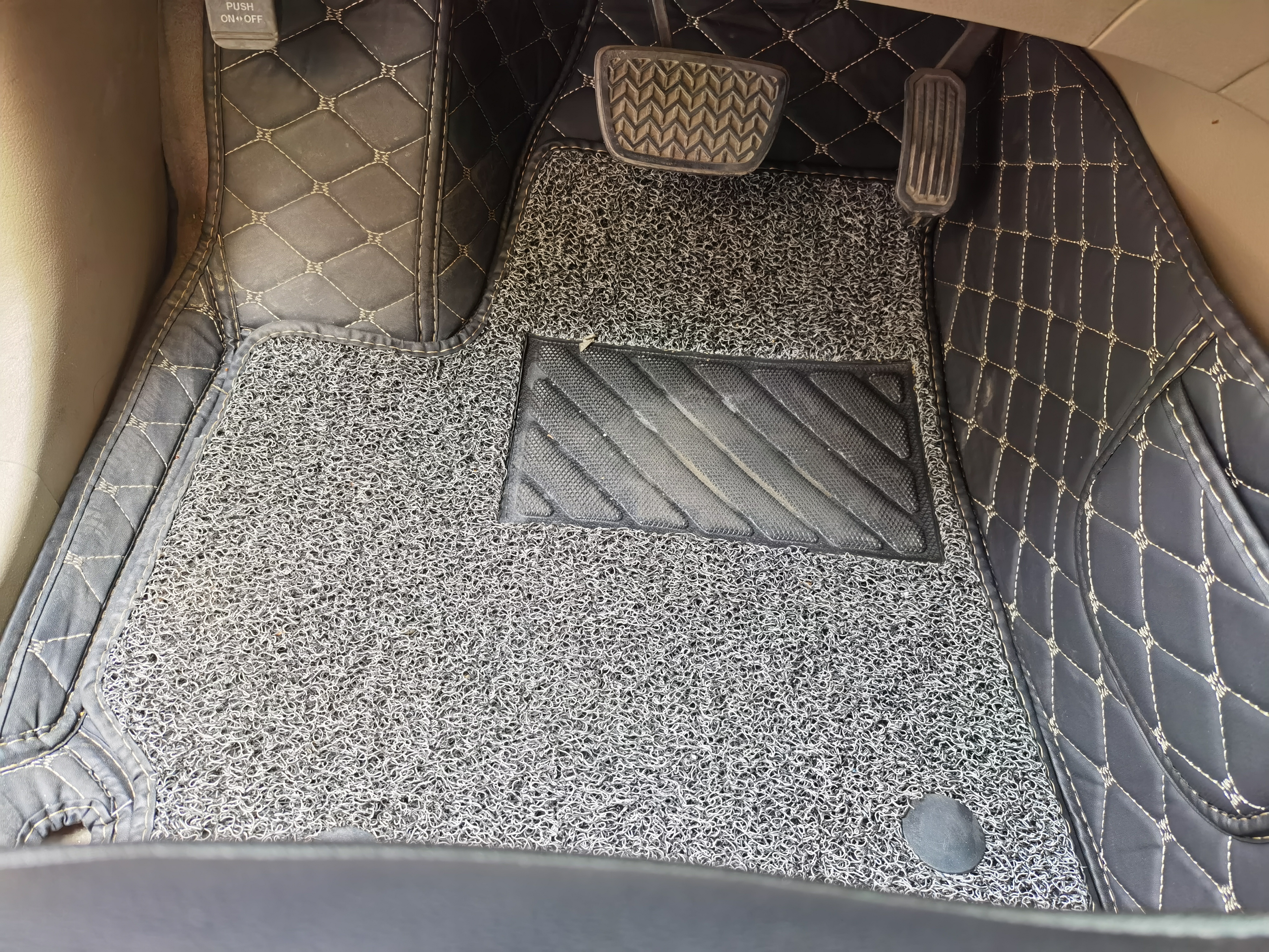 Set Of 3Pcs Automotive Floor Mats Set Front Rear PVC Rubber Floor Mats Heavy Duty Drive Vehicle Car Mats With Trimmable Design Fit Most Cars SUVs Trucks