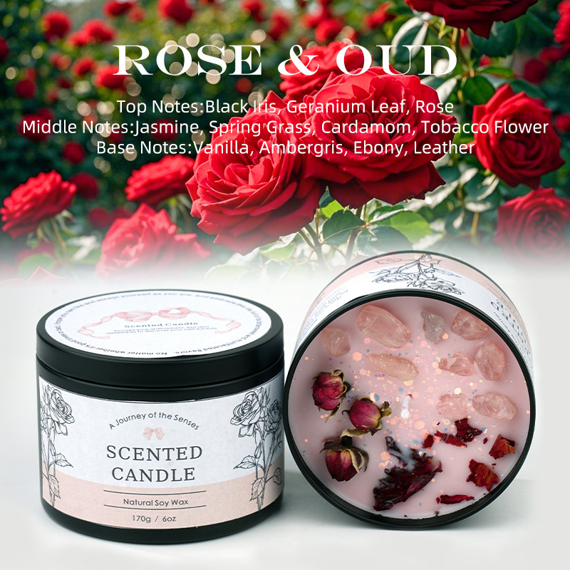 Aromatherapy Candle Home Indoor Lasting Incense Rose And Ude - Shop at LoveMi
