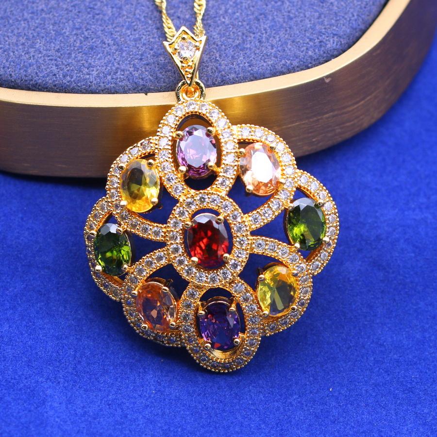 18k Gold-plated Copper Necklace With Zirconia