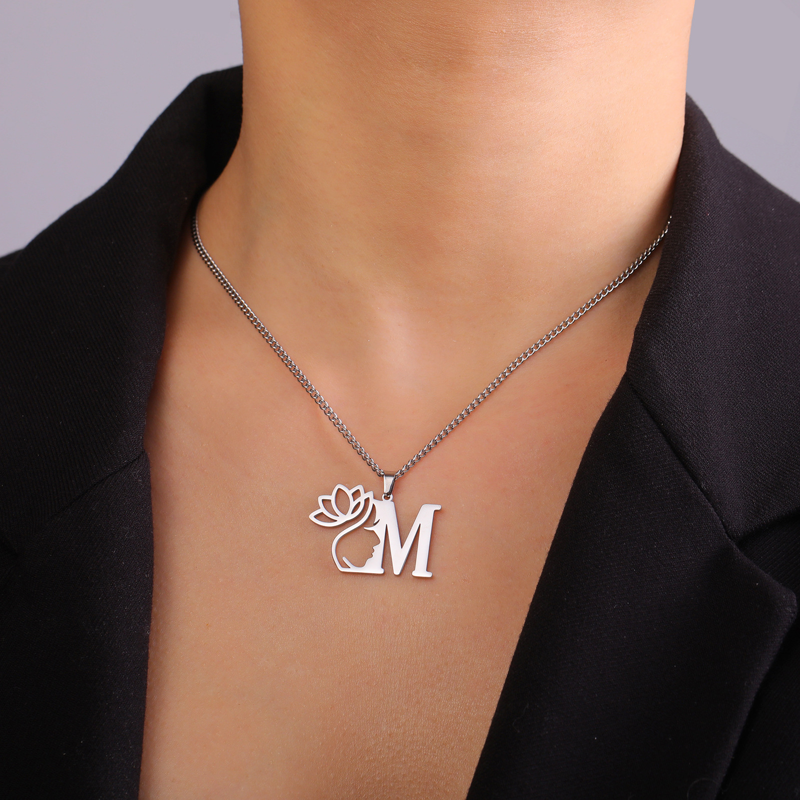 Letter Stainless Steel Fashion Casual Necklace