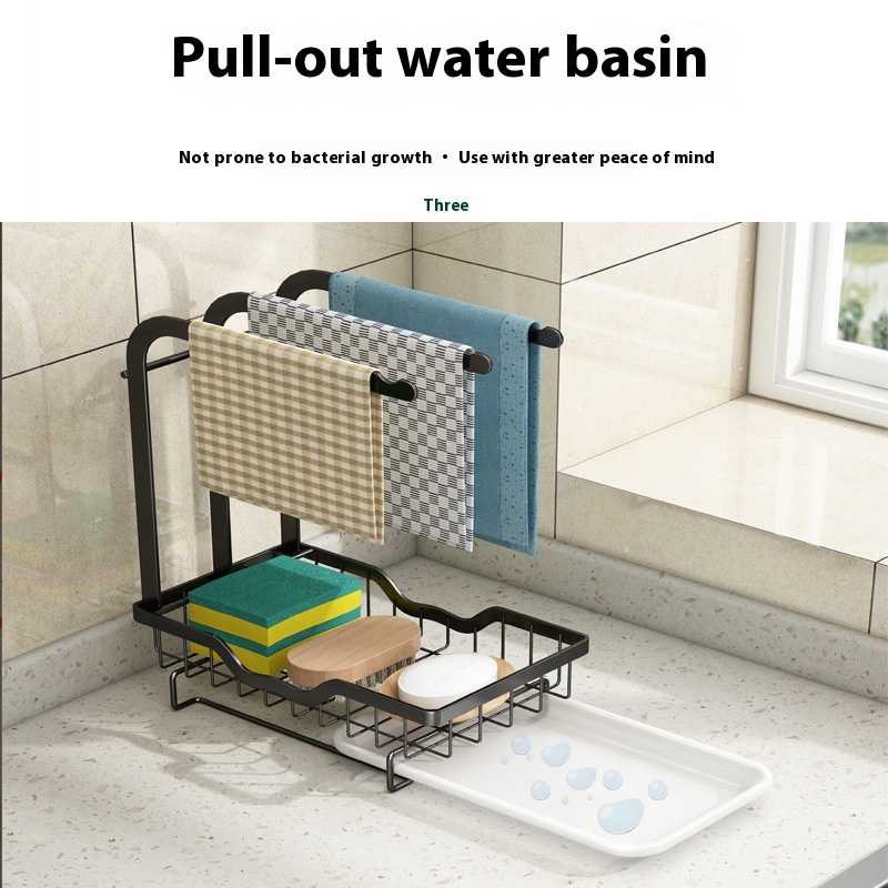 Kitchen Rack Wall-mounted Desktop Rag Draining Storage