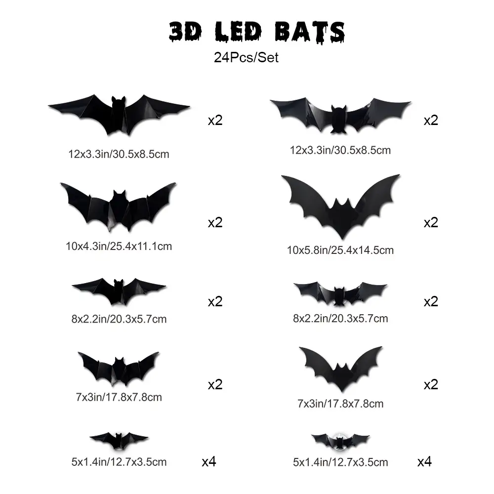 Halloween Led Night Light Bat Spider Holiday Party