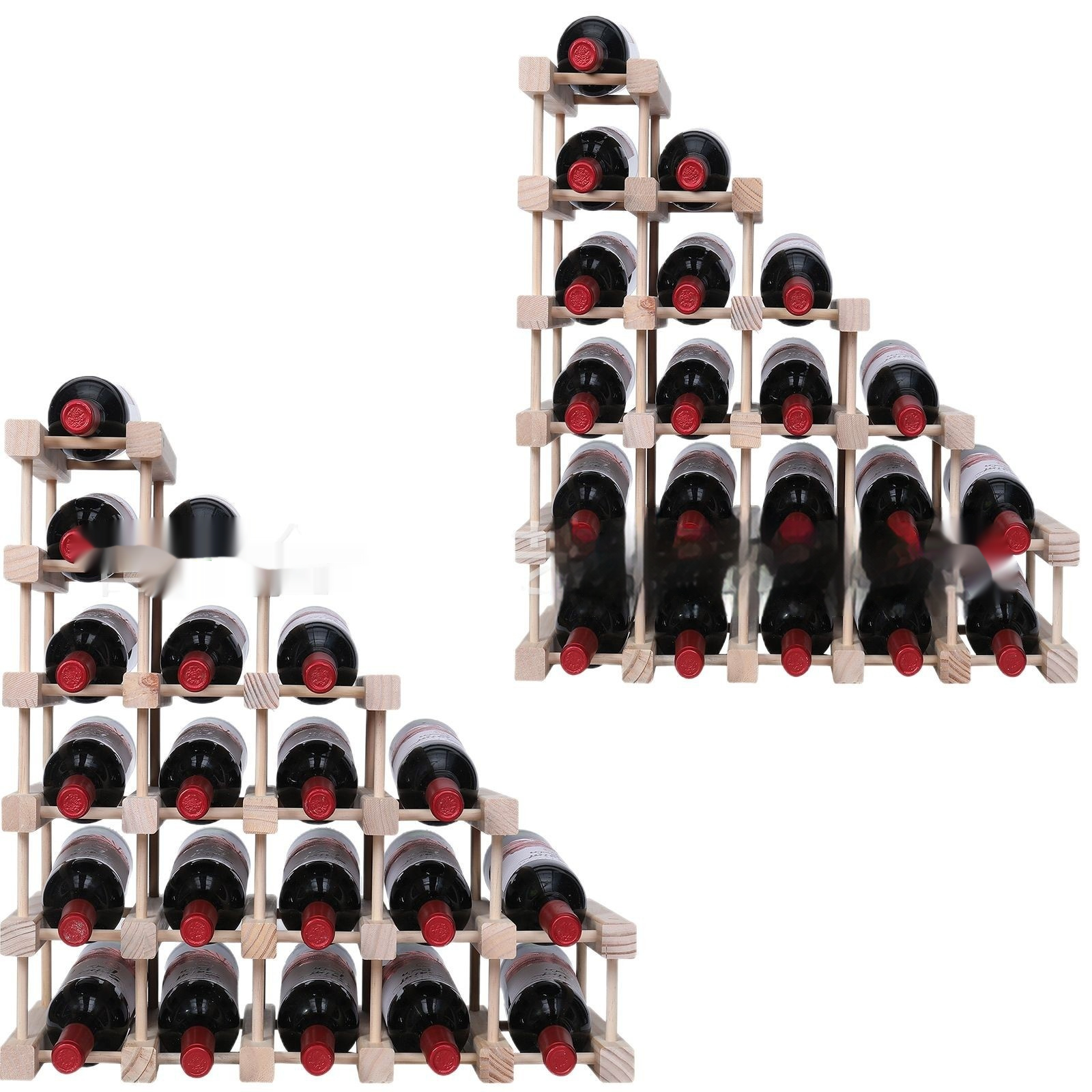 Solid Wood Wine Rack Wooden Assembly Display Multi-bottle Storage