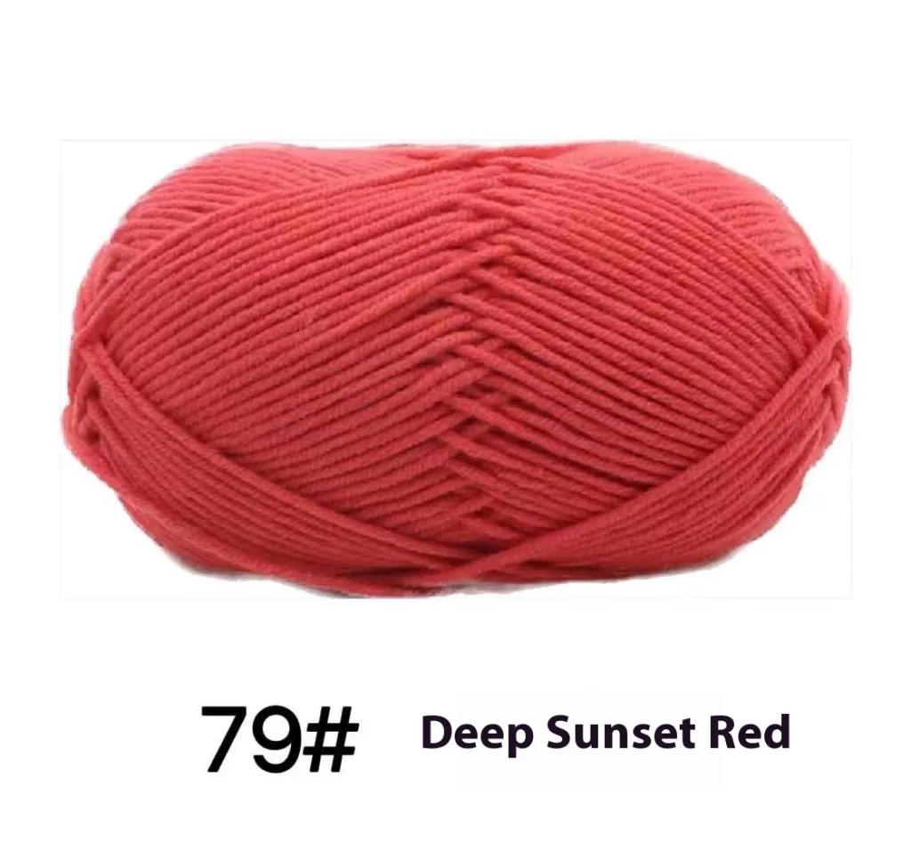 Four-strand Milk Cotton Crochet Cotton Wool Ball - 79 Deep Dusky Red