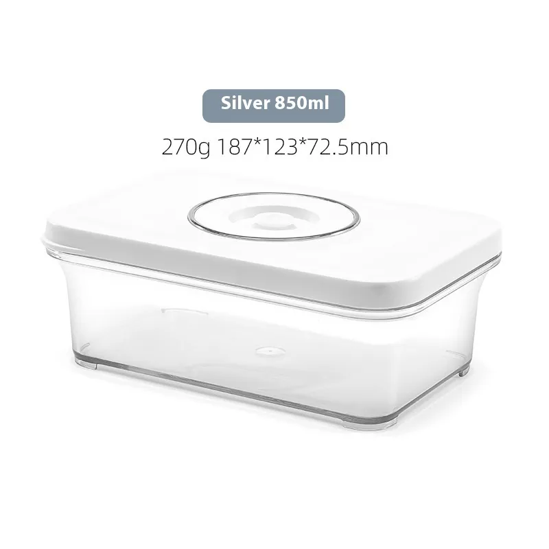 Household Transparent Fruit And Vegetable Storage Box - Silver