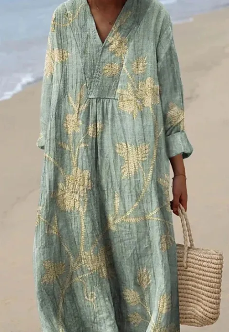 Casual Floral 3D Printed Sleeve Shirt Dress Picture Style - Shop at LoveMi