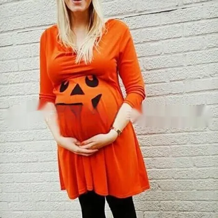 Halloween Orange Fashion Best seller Maternity Dress Orange - Shop at LoveMi