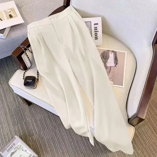 Fashion Loose Temperament High grade Slimming Top Younger Blouse Beige Pant - Shop at LoveMi