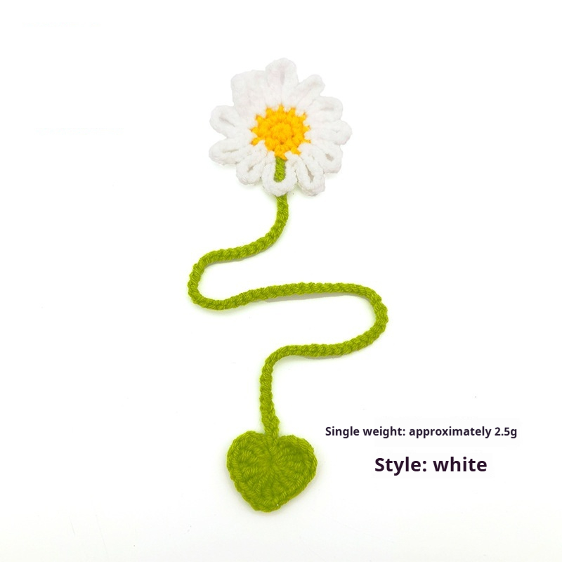 Hand crocheted Wool Bookmark 4 Strand Milk Cotton White - Shop at LoveMi
