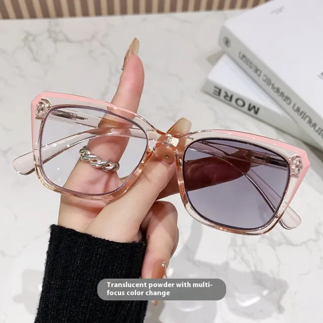 Multi focus Color changing Advanced Reading Glasses Transparent Pink To Gray - Shop at LoveMi