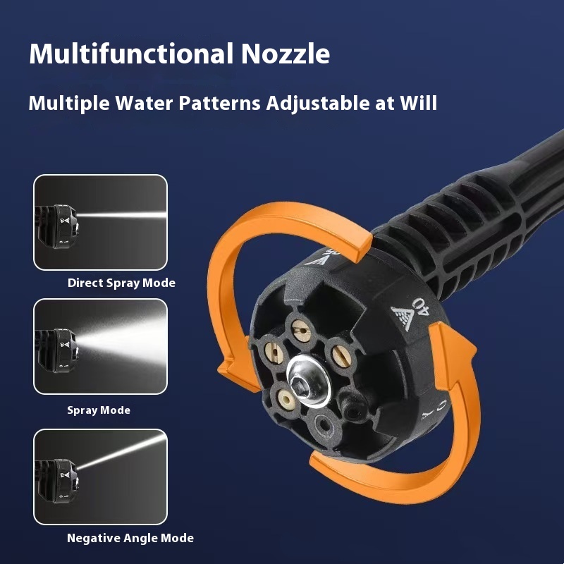 Wireless High-pressure Water Gun Household Cleaning Watering Large Pressure Six-in-one Nozzle