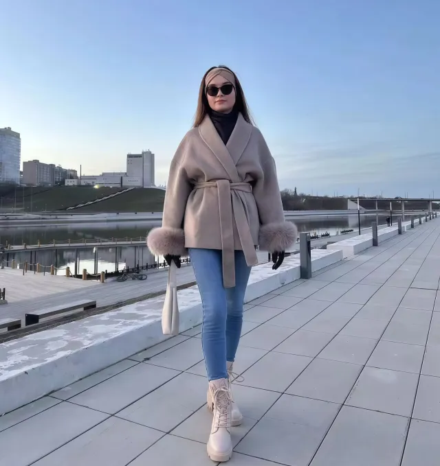 Fashion Plus Size French Elegant Woolen Overcoat Apricot - Shop at LoveMi