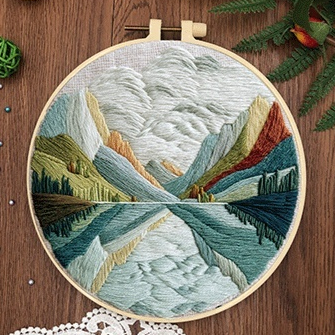 Embroidery Diy Landscape Handmade Cloth Art Material Kit Kit — image 1